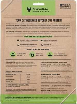 Show full view: Vital Essentials Freeze-Dried Raw Rabbit Entree & Mixer Cat Food Crunchy Nibs, 8-oz bag slide 3 of 11