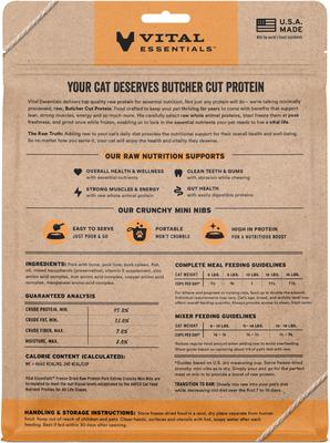 Show full view: Vital Essentials Freeze-Dried Raw Pork Entree & Mixer Cat Food Crunchy Nibs, 8-oz bag slide 3 of 11