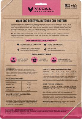 Show full view: Vital Essentials Freeze-Dried Raw Chicken Entree & Mixer Dog Food Crunchy Nibs, 14-oz bag slide 3 of 12