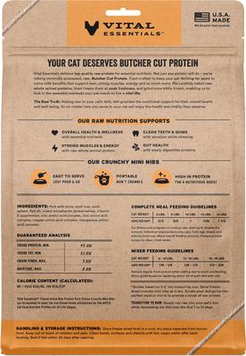Show full view: Vital Essentials Freeze-Dried Raw Pork Entree & Mixer Cat Food Crunchy Nibs, 12-oz bag slide 3 of 11