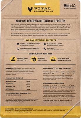 Show full view: Vital Essentials Freeze-Dried Raw Duck Entree & Mixer Cat Food Crunchy Nibs, 12-oz bag slide 3 of 11