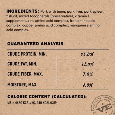 Show full view: Vital Essentials Freeze-Dried Raw Pork Entree & Mixer Cat Food Crunchy Nibs, 12-oz bag slide 5 of 11