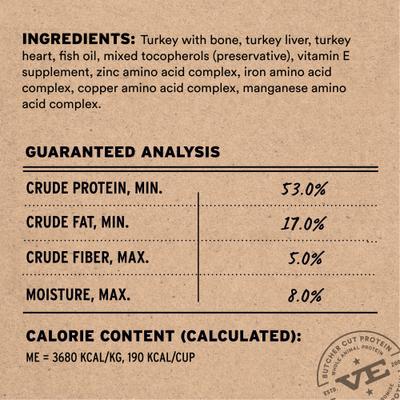 Show full view: Vital Essentials Freeze-Dried Raw Turkey Entree & Mixer Dog Food Crunchy Mini Nibs, 25-oz bag slide 5 of 12