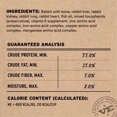 Show full view: Vital Essentials Freeze-Dried Raw Rabbit Entree & Mixer Dog Food Crunchy Mini Nibs, 5.5-oz bag slide 5 of 11