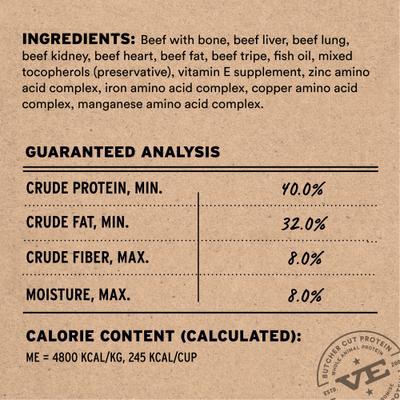 Show full view: Vital Essentials Freeze-Dried Raw Beef Entree & Mixer Dog Food Crunchy Nibs, 14-oz bag slide 5 of 12