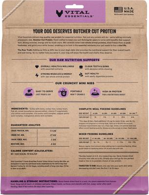 Show full view: Vital Essentials Freeze-Dried Raw Turkey Entree & Mixer Dog Food Crunchy Mini Nibs, 25-oz bag slide 3 of 12