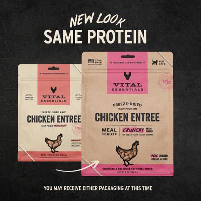 Show full view: Vital Essentials Freeze-Dried Raw Chicken Entree & Mixer Cat Food Crunchy Nibs, 8-oz bag slide 4 of 11