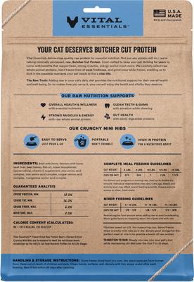 Show full view: Vital Essentials Freeze-Dried Raw Beef & Chicken Entree & Mixer Cat Food Crunchy Nibs, 12-oz bag slide 3 of 11