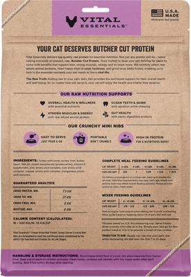 Show full view: Vital Essentials Freeze-Dried Raw Turkey Entree & Mixer Cat Food Crunchy Nibs, 12-oz bag slide 3 of 11