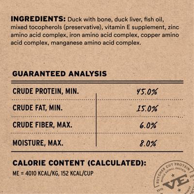 Show full view: Vital Essentials Freeze-Dried Raw Duck Entree & Mixer Soft Nibs Dog Food, 14-oz bag slide 4 of 11