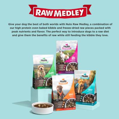 Show full view: Nulo Raw Medley Turkey, Sweet Potato & Duck Small Breed Adult Dry Dog Food, 4-lb bag slide 10 of 11