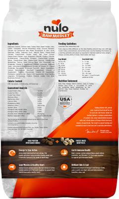 Show full view: Nulo Raw Medley Chicken, Oats & Turkey Adult Dry Dog Food, 20-lb bag slide 3 of 12