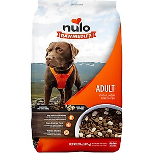 Nulo Raw Medley Chicken, Oats & Turkey Adult Dry Dog Food, 20-lb bag