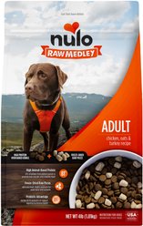Nulo Raw Medley Chicken, Oats & Turkey Adult Dry Dog Food, 4-lb bag
