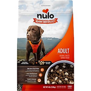 Nulo Raw Medley Chicken, Oats & Turkey Adult Dry Dog Food, 4-lb bag