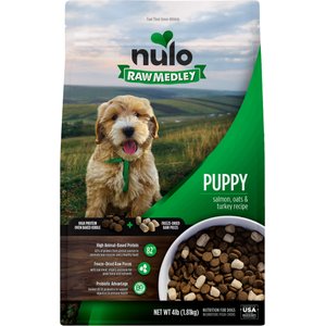 Nulo Raw Medley Salmon, Oats & Turkey Puppy Dry Dog Food, 4-lb bag