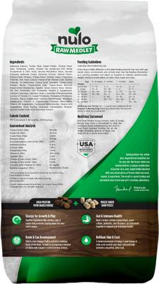 Show full view: Nulo Raw Medley Salmon, Oats & Turkey Puppy Dry Dog Food, 10-lb bag slide 3 of 11