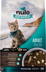 Nulo Raw Medley Salmon, Chicken & Turkey Adult Dry Cat Food, 4-lb bag