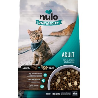 Nulo Nulo Raw Medley Salmon, Chicken & Turkey Adult Dry Cat Food, 4-lb bag