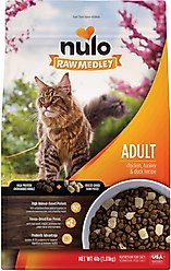 Nulo Raw Medley Chicken, Turkey & Duck Adult Dry Cat Food, 4-lb bag