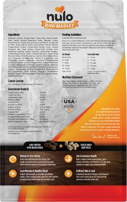 Show full view: Nulo Raw Medley Chicken, Turkey & Duck Adult Dry Cat Food, 4-lb bag slide 3 of 11