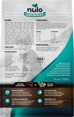 Show full view: Nulo Raw Medley Salmon, Chicken & Turkey Adult Dry Cat Food, 4-lb bag slide 3 of 11