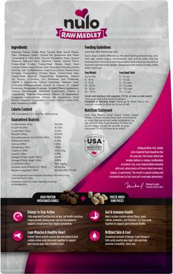 Show full view: Nulo Raw Medley Turkey, Sweet Potato & Duck Small Breed Adult Dry Dog Food, 4-lb bag slide 3 of 11