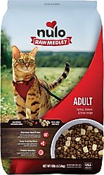 Nulo Raw Medley Turkey, Chicken & Trout Adult Dry Cat Food, 10-lb bag