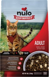 Nulo Raw Medley Turkey, Chicken & Trout Adult Dry Cat Food, 4-lb bag
