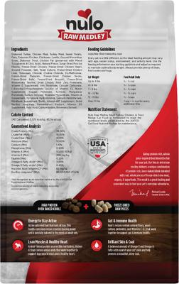 Show full view: Nulo Raw Medley Turkey, Chicken & Trout Adult Dry Cat Food, 4-lb bag slide 3 of 10