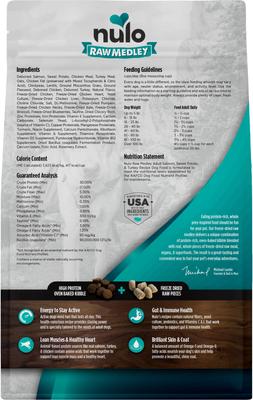 Show full view: Nulo Raw Medley Salmon, Sweet Potato & Turkey Adult Dry Dog Food, 4-lb bag slide 3 of 11