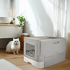 Wisfor Front Entry Enclosed Cat Litter Box with Scoop, 21.54-in