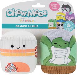 Squishmallows ChewMees Brando Shoe & Linus Sock Plush Dog Toys, 2 count