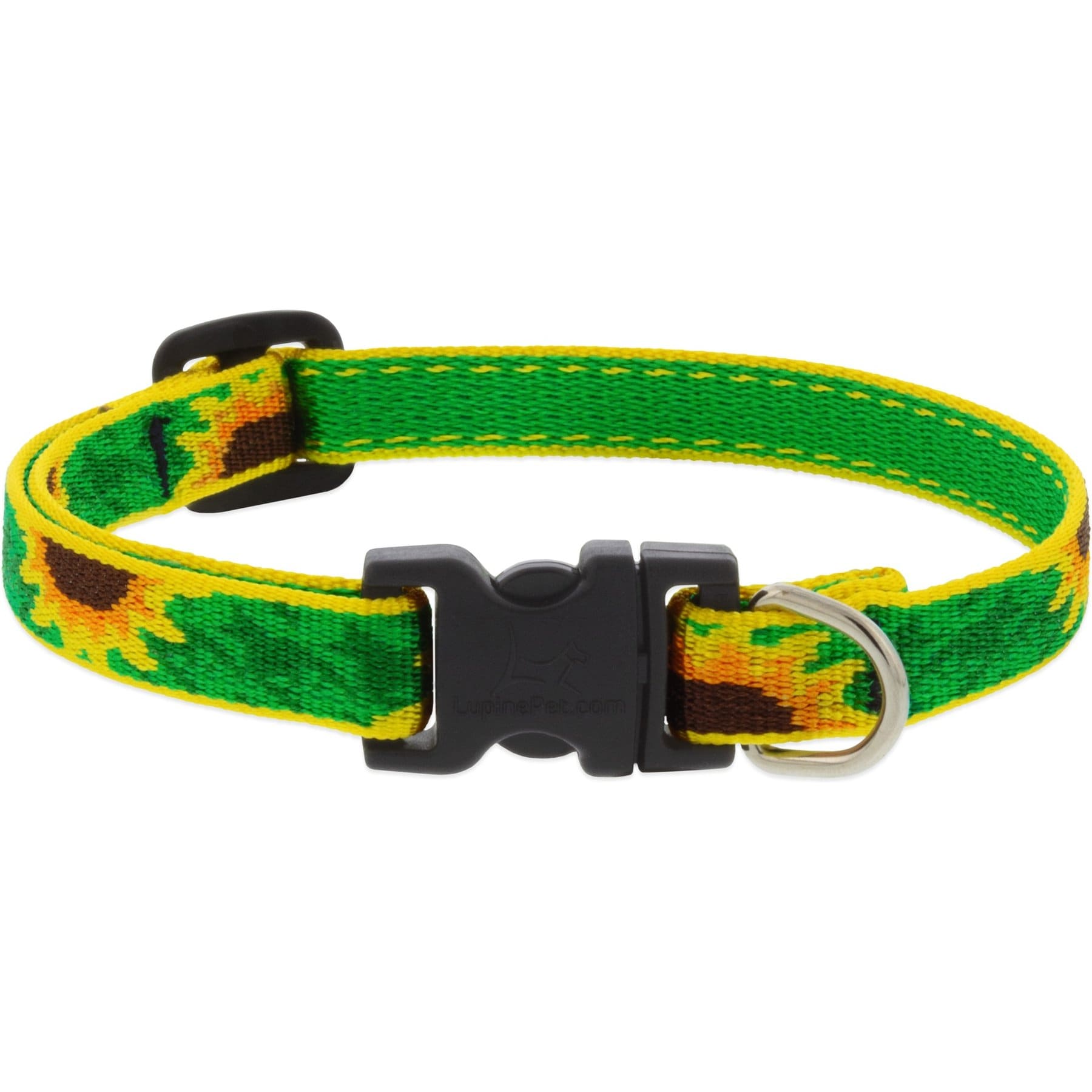 LupinePet LupinePet Original Designs Sunflowers Dog Collar, Sunflowers, X-Small: 8 to 12-in neck, 1/2-in wide
