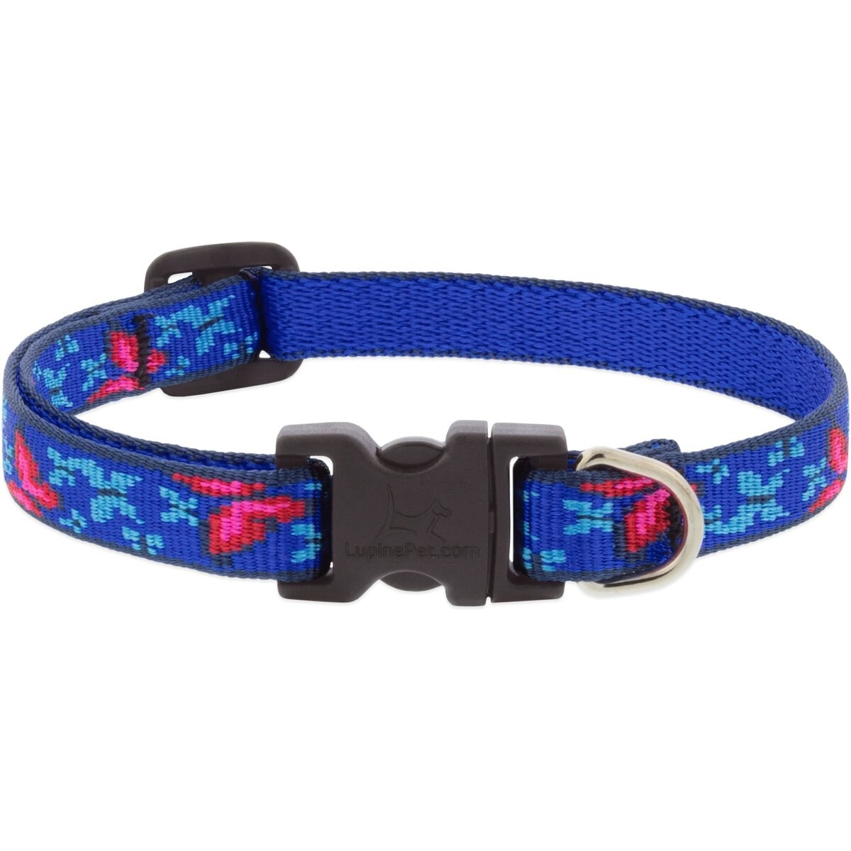 LupinePet Original Designs Social Butterfly Dog Collar, Social Butterfly, X-Small: 8 to 12-in neck, 1/2-in wide