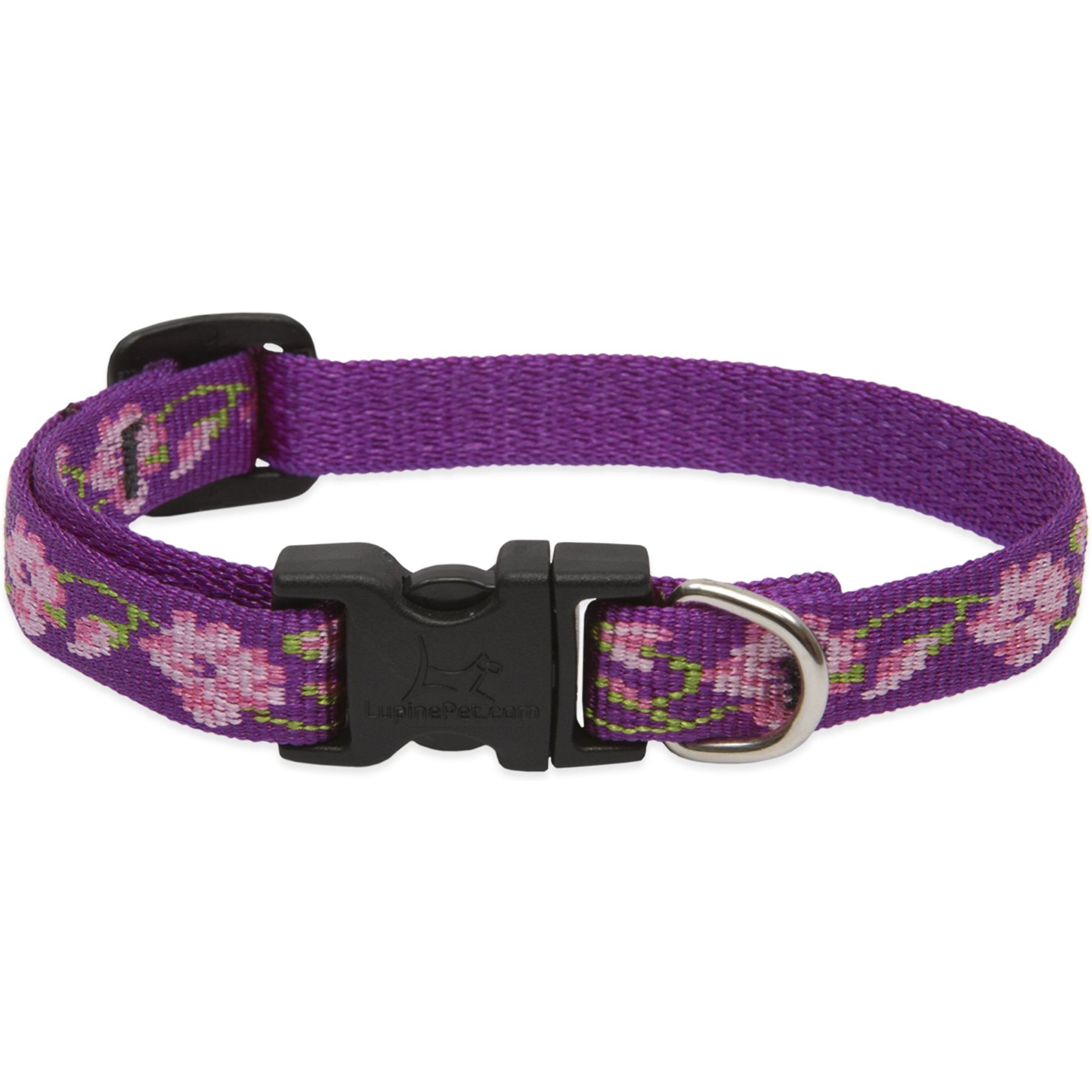 LupinePet Original Designs Rose Garden Dog Collar, Rose Garden, XX-Small: 6 to 9-in neck, 1/2-in wide