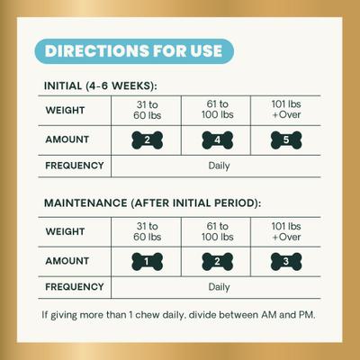 Show full view: VetriScience GlycoFlex Plus Ultimate Strength Healthy Hip & Joint Peanut Butter Flavored Chews with Glucosamine & Chondroitin, Supplement for Medium to Large Dogs, 120 count slide 8 of 10