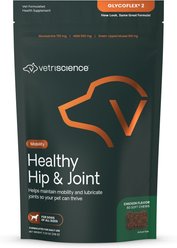 VetriScience GlycoFlex Sport Healthy Hip & Joint Chicken Flavored Chews with Glucosamine & Green-Lipped Mussel Joint Supplement for Dogs, 60 count