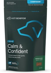 VetriScience Composure Chicken Liver Flavored Soft Chews Calming & Anxiety Supplement for Small Dogs, 30 count