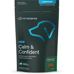 VetriScience Composure Chicken Liver Flavored Soft Chews Calming & Anxiety Supplement for Small Dogs, 30 count
