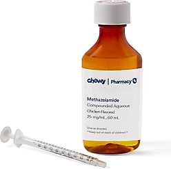 Methazolamide Compounded Oral Oil Liquid Chicken Flavored for Dogs & Cats, 25-mg/mL, 60 mL