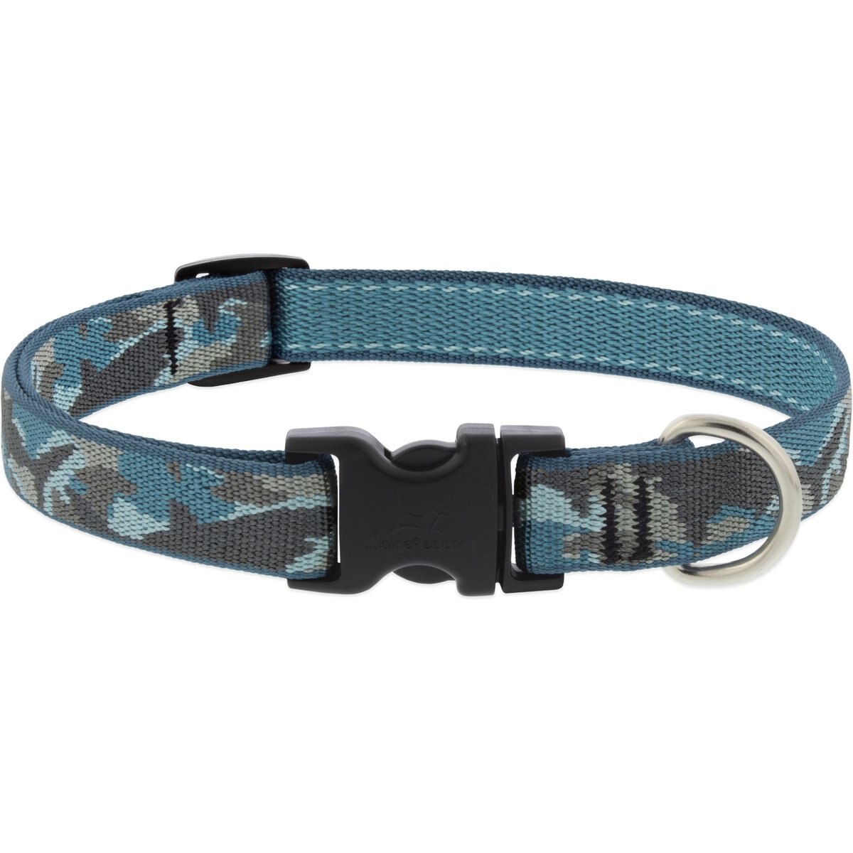 LupinePet Original Designs Sand Shark Nylon Standard Dog Collar, Small: 9 to 14-in neck, 3/4-in wide