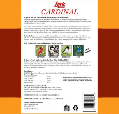 Show full view: Lyric Cardinal Premium Sunflower & Safflower Mix Wild Bird Food, 3.75-lb bag slide 2 of 10