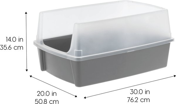 Show full view: IRIS Open Top Cat Litter Box with Scatter Shield, XX-Large, Gray slide 5 of 8