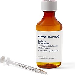 Enalapril Maleate/Pimobendan Compounded Oral Oil Liquid Chicken Flavored for Dogs, 2.5-mg/1.25-mg/mL, 60 mL
