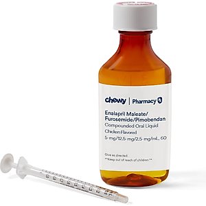 Enalapril Maleate/ Furosemide/ Pimobendan Compounded Chicken Oral Oil Suspension, 5 mg/12.5 mg/2.5 mg/mL, 60 mL for Veterinary use