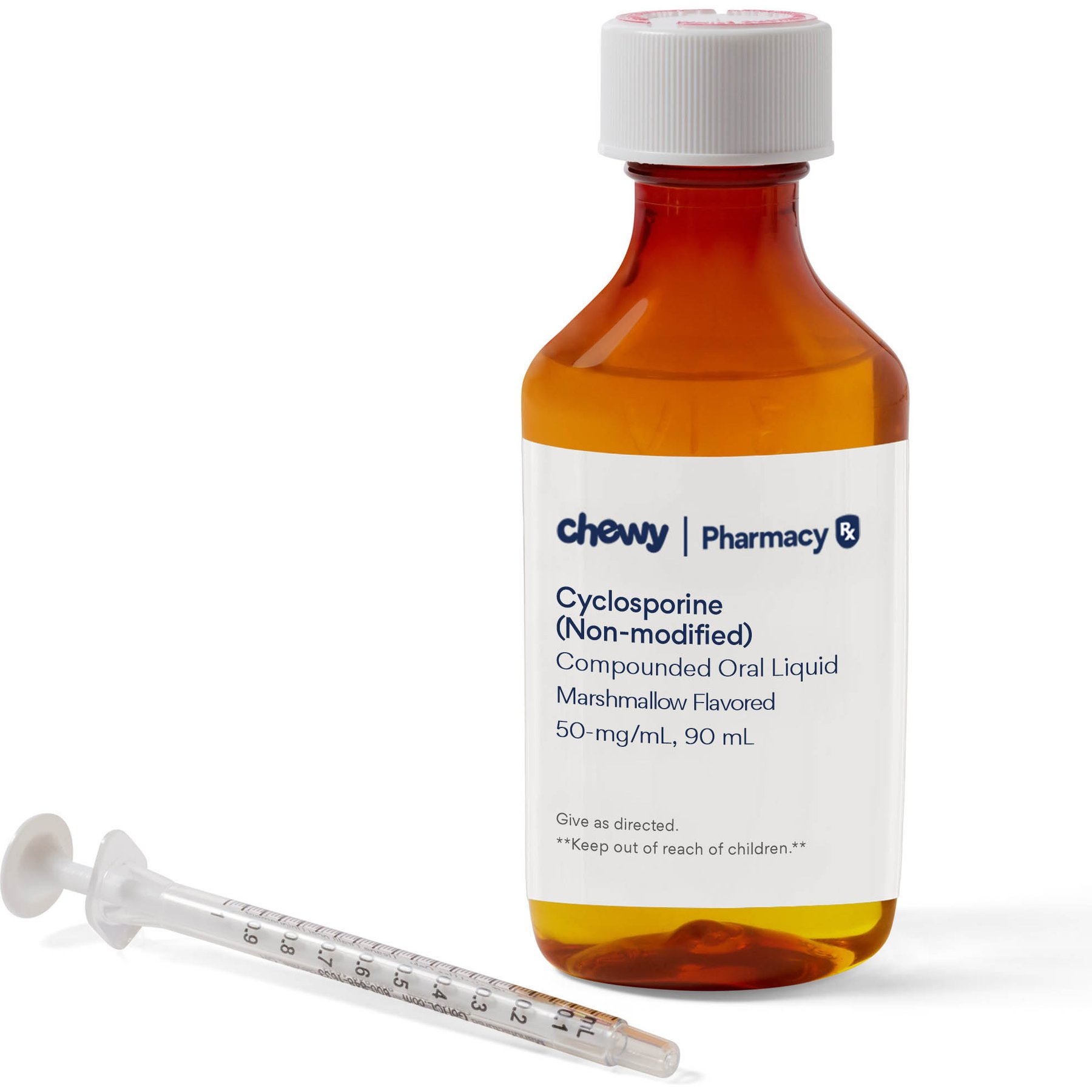 Cyclosporine (non-modified) Compounded Marshmallow Oral Oil Solution, 50 mg/mL, 90 mL for Veterinary use