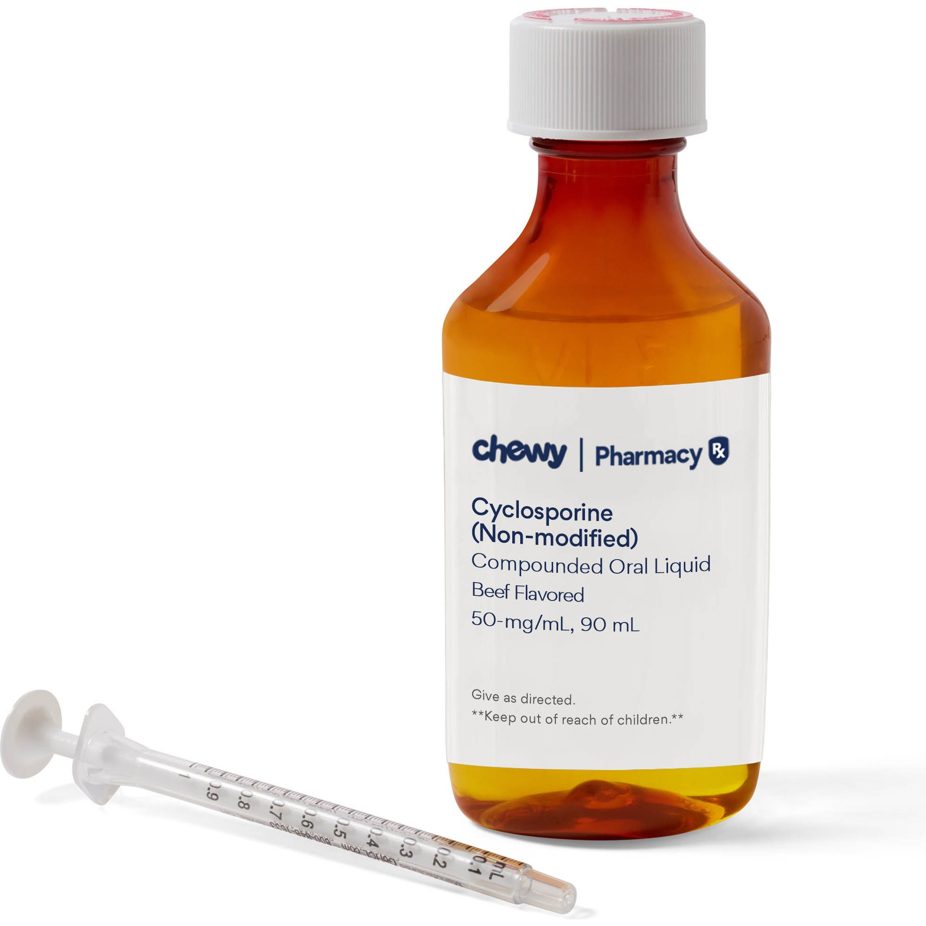 Cyclosporine (non-modified) Compounded Beef Oral Oil Solution, 50 mg/mL, 90 mL for Veterinary use