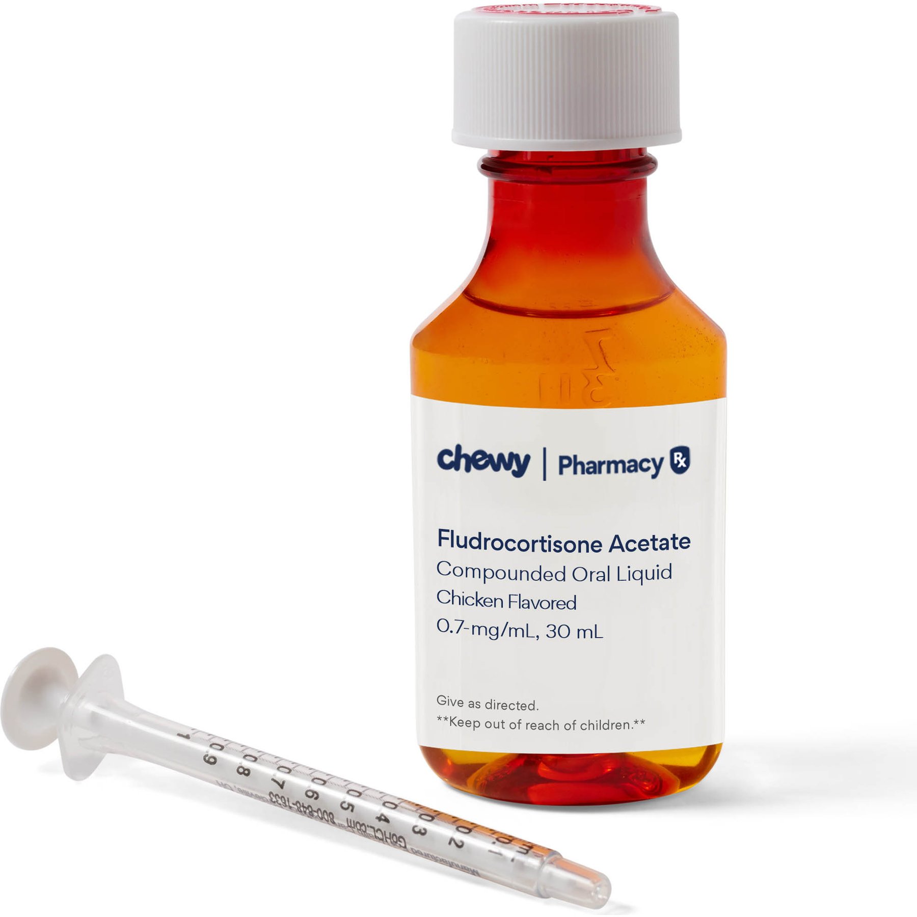 Fludrocortisone Acetate Oral Liquid Chicken Flavored for Dogs & Cats, 0.7-mg/mL 30 mL Compounded