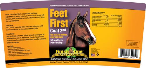 Show full view: Finish Line Feet First Skin, Coat & Hoof Care Powder Horse Supplement, 4.5-lb tub slide 2 of 3